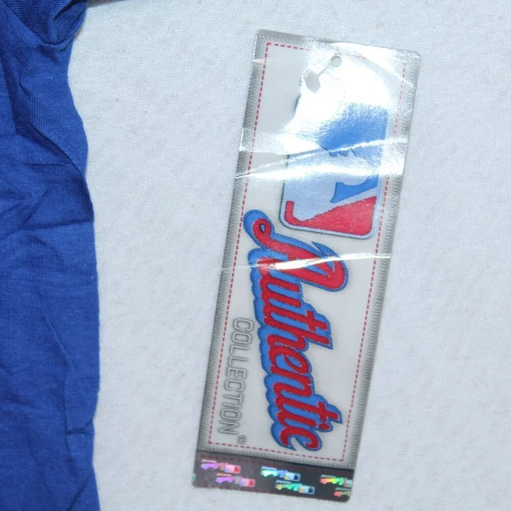 Majestic Men Blue Tee Shirt Chicago Cubs MLB Authentic Tripe Peak Size XL - Picture 5 of 10
